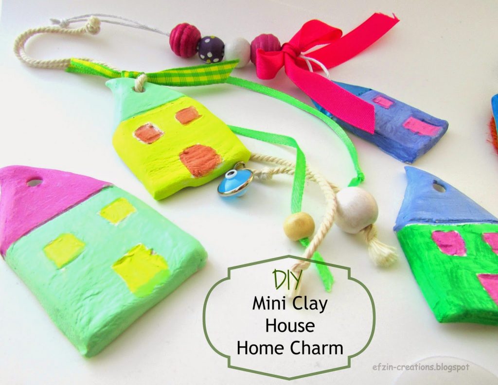 Φτιάξε μόνος Γούρια με Σπιτάκια από πηλό