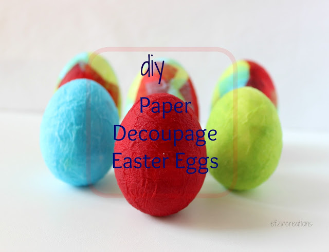 DIY Decoupage σε Πασχαλινα Αυγα με χρωματιστό χαρτί
