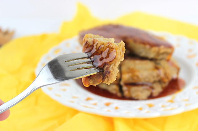 oat pancakes with orange, honey and cinnamon served
