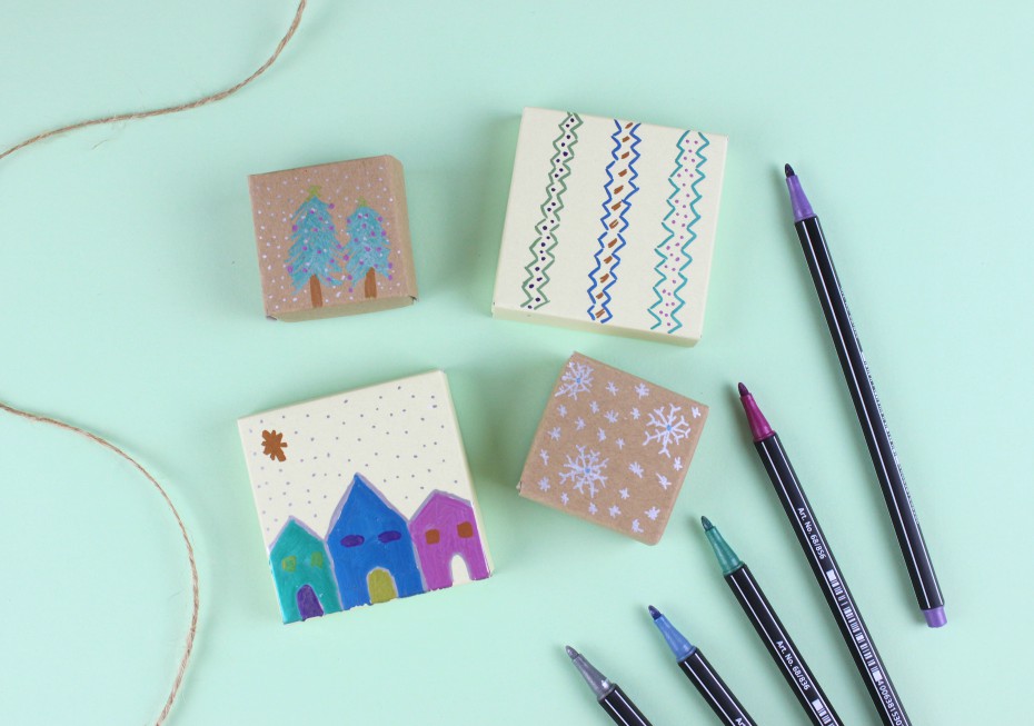 Φτιάχνω Ζωγραφιστά Κουτάκια για Δώρα Χριστουγέννων