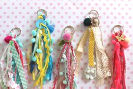 DIY How to make Fabric and Ribbon Scraps Keyholders
